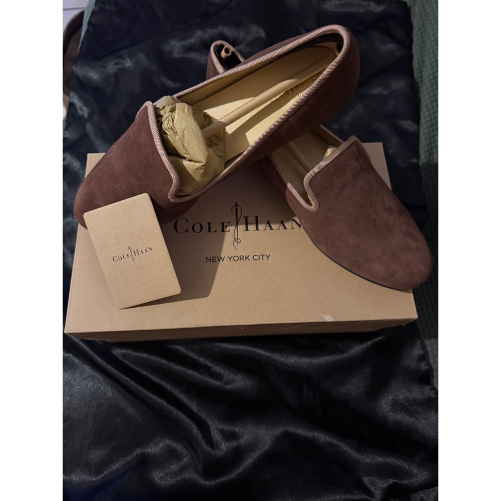 Cole Haan Sabrina Loafer Chestnut Suede Nike Air Flats Brown  7.5B‎